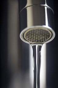 Close up of running faucet